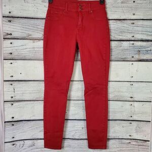 Maurices Women’s High Rise Skinny Pants Red Size S Stretch Denim